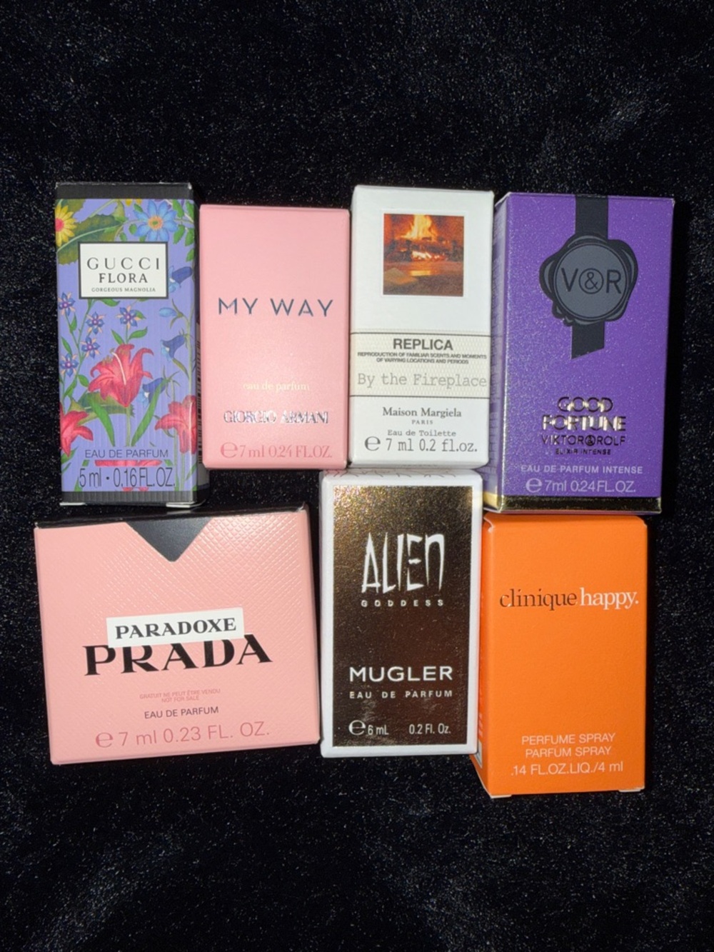Clinique Happy/prada paradox my way Gucci 6-7ml bottles. X 7 bnib see pics for..